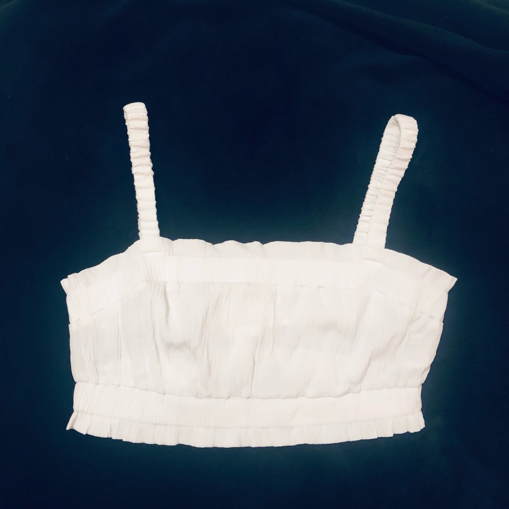 H&M Ruched Crop Top in White size M - Picture 4 of 9